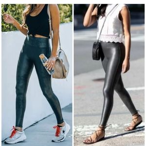 NEW Spanx Faux Leather Full Length Leggings Black